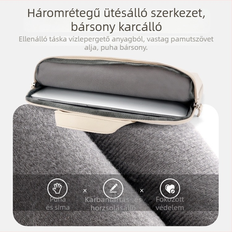 MAHOO laptop táska, vízálló és ultrakönnyű, Oxford anyag, nylon bélés, egyszerű dizájn