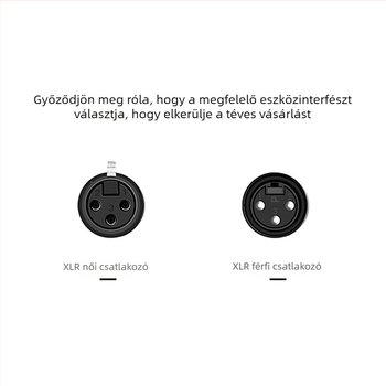 Háromvezetékes XLR audio kábel férfi és női csatlakozókkal DMX színpadvilágításhoz, mikrofonhoz és erősítőhöz