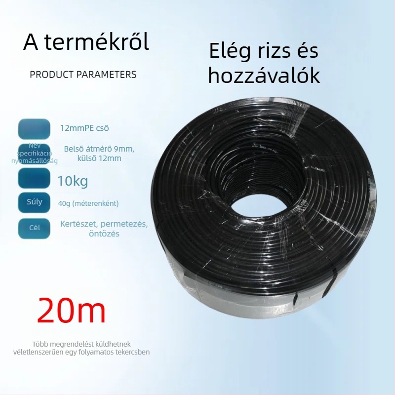 PE öntözőcső készlet gyors csatlakozással, 9/12 PE cső, automatikus öntözés és mikropermetező