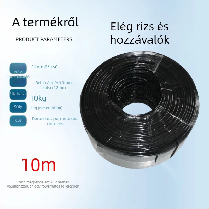 PE öntözőcső készlet gyors csatlakozással, 9/12 PE cső, automatikus öntözés és mikropermetező