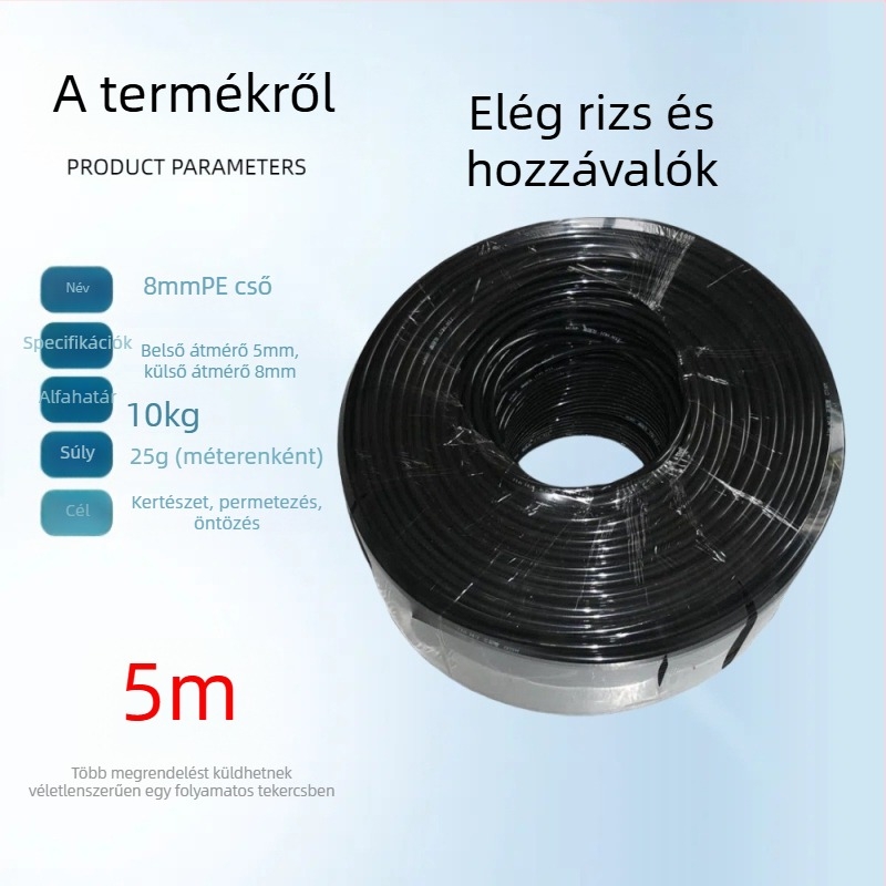 PE öntözőcső készlet gyors csatlakozással, 9/12 PE cső, automatikus öntözés és mikropermetező