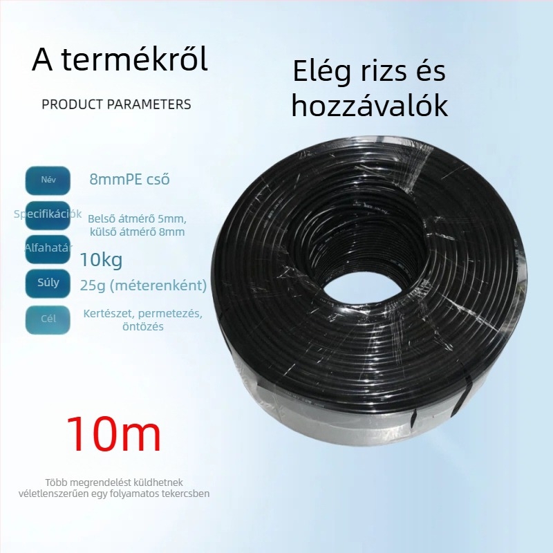 PE öntözőcső készlet gyors csatlakozással, 9/12 PE cső, automatikus öntözés és mikropermetező