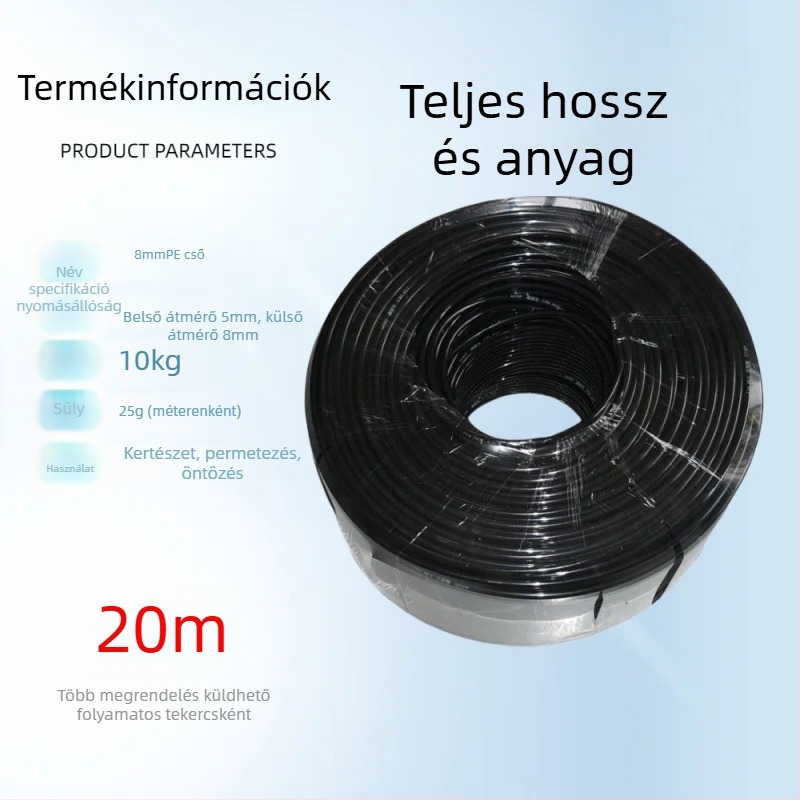 PE öntözőcső készlet gyors csatlakozással, 9/12 PE cső, automatikus öntözés és mikropermetező