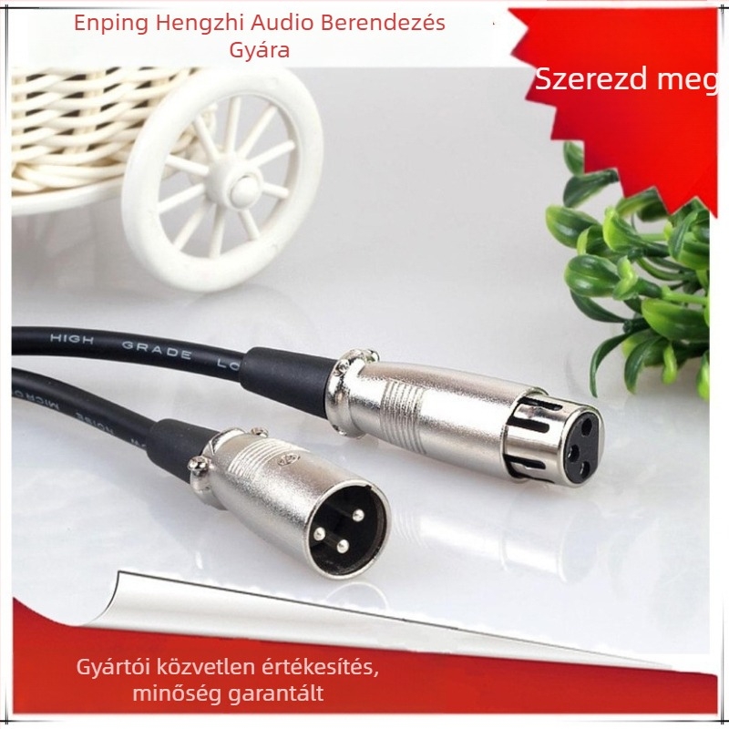 Kiegyensúlyozott XLR mikrofonkábel, ezüstözött vezető, tiszta réz mag, tiszta réz vezető, ROHS tanúsítvány