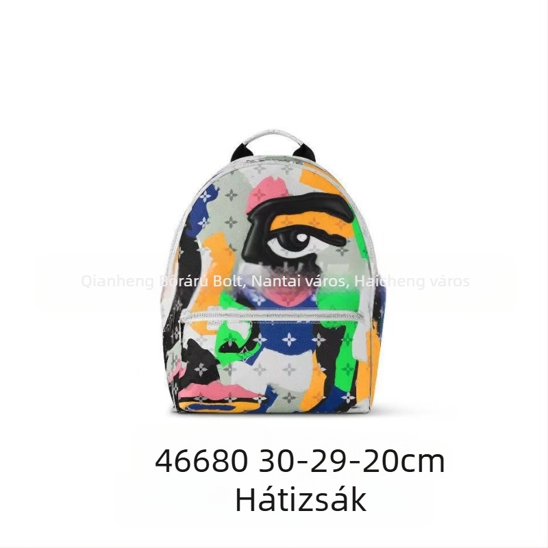 Együttműködésben tervezett férfi hátizsák – hétköznapi utazótáska, 20–35 L, 10 hüvelykes laptophoz, vízálló PVC, belső vászon bélés, levegő párnás vállpántok, betűs mintázat