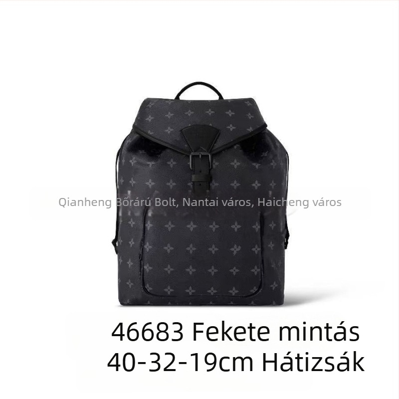 Együttműködésben tervezett férfi hátizsák – hétköznapi utazótáska, 20–35 L, 10 hüvelykes laptophoz, vízálló PVC, belső vászon bélés, levegő párnás vállpántok, betűs mintázat
