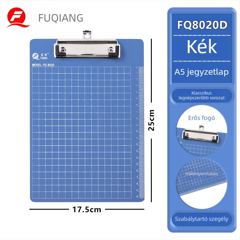 Prosperous műanyag A5 íródeszka egy erős egyedi klippel, tabletaklipe 10 cm és pillangóklip 9,5 cm, A5-ös papírméret