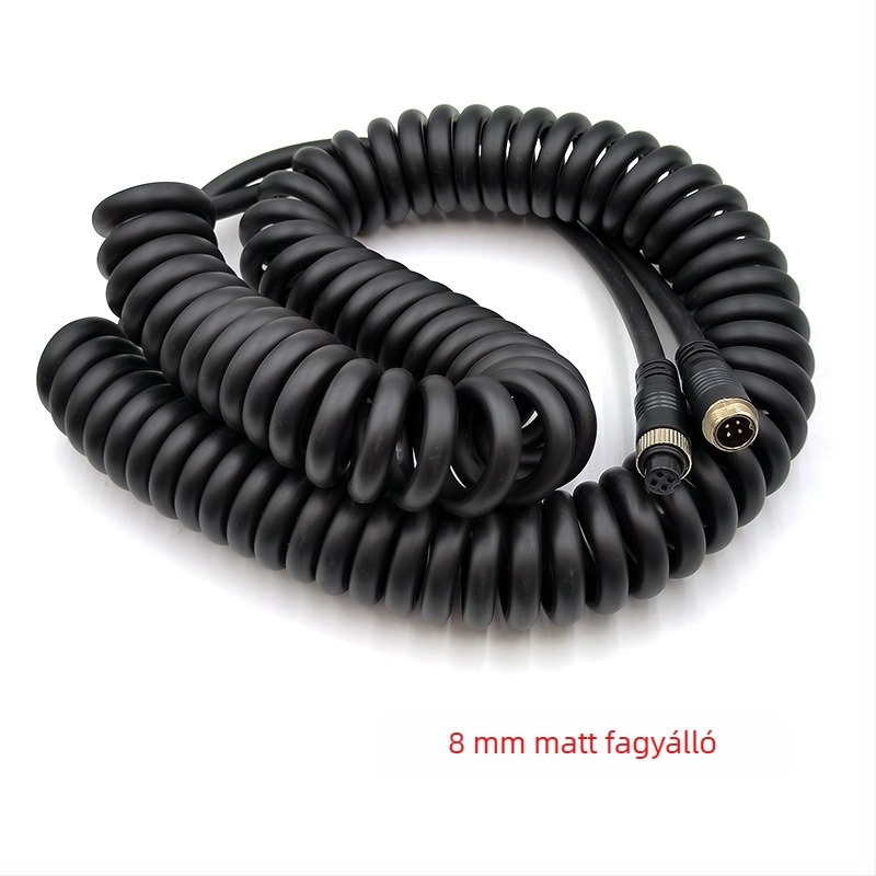 Videó hosszabbító spirálkábel repülőcsatlakozóval teherautó hátsó kamera számára, TPU burkolat, ROHS tanúsítványú audió-vizuális kábel