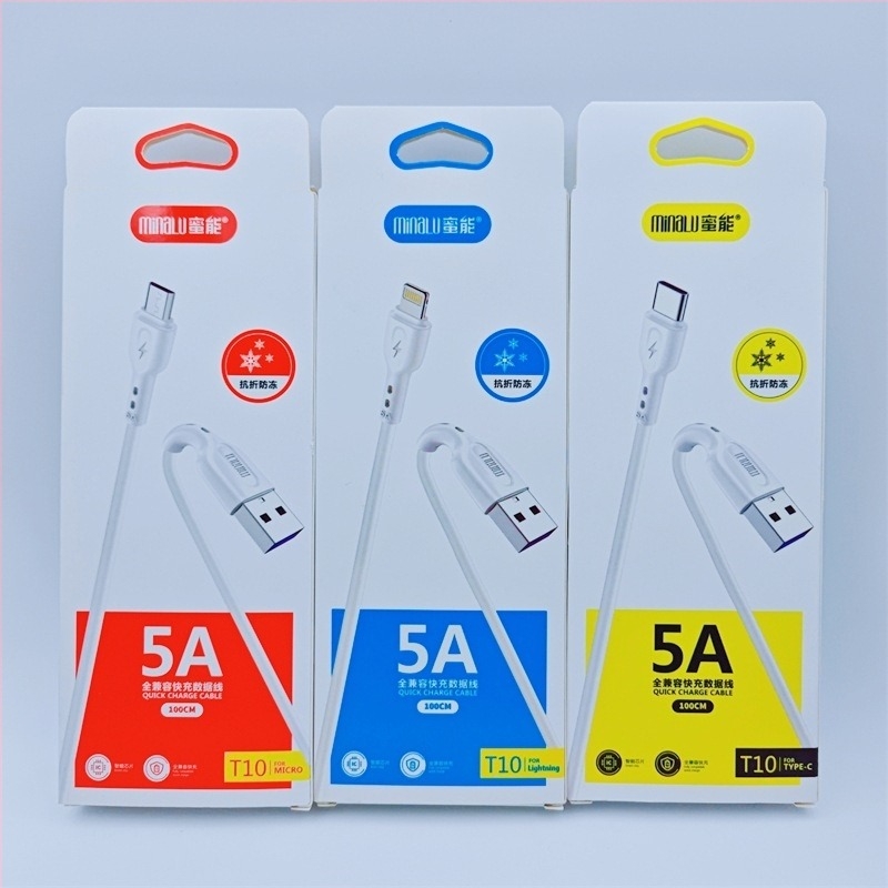 Honey Energy T10 3-in-1 USB töltőkábel Lightning, Micro USB és Type-C – Gyors töltés akár 65W, PVC