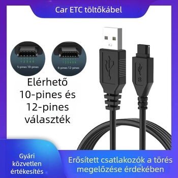 Huixin jármű ETC tápkábel 10-pin/12-pin csatlakozóval, USB interfész, OEM