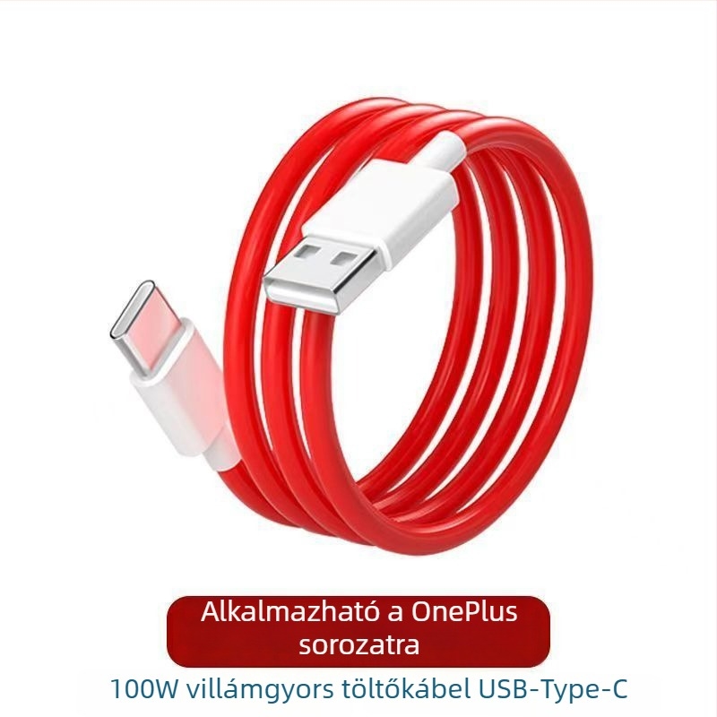 OnePlus 12 USB-C töltőkábel, 100W gyors töltés, Type-C kábel, hossz 1–2 m
