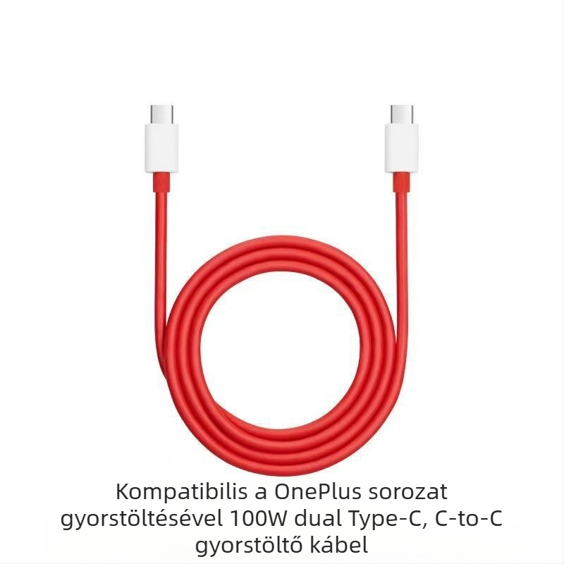 OnePlus 12 USB-C töltőkábel, 100W gyors töltés, Type-C kábel, hossz 1–2 m