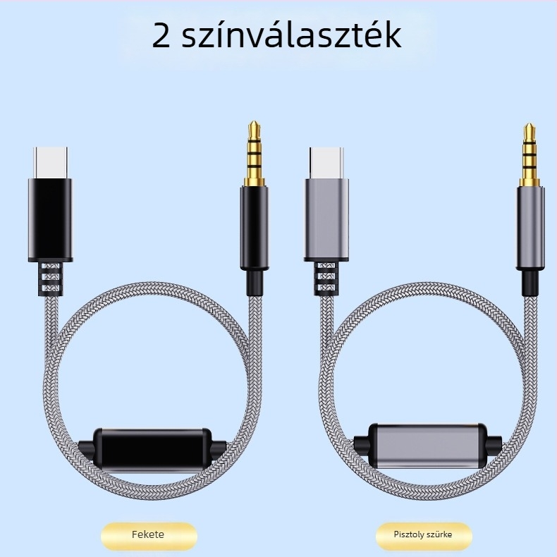 Akinno Type-C 3,5 mm audiokábel mobil eszközökhöz digitális, nagy felbontású hangchip felvételhez és zenehallgatáshoz
