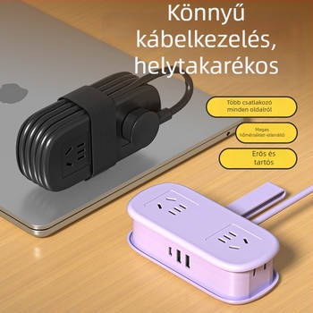 Mini utazó dugaszoló hosszabbító USB töltéssel, hordozható asztali használatra – CCC tanúsított