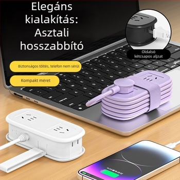 Mini utazó dugaszoló hosszabbító USB töltéssel, hordozható asztali használatra – CCC tanúsított