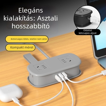 Mini utazó dugaszoló hosszabbító USB töltéssel, hordozható asztali használatra – CCC tanúsított