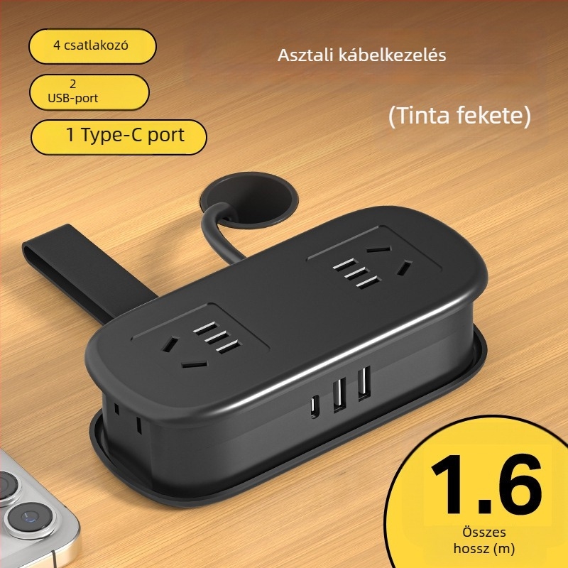 Mini utazó dugaszoló hosszabbító USB töltéssel, hordozható asztali használatra – CCC tanúsított