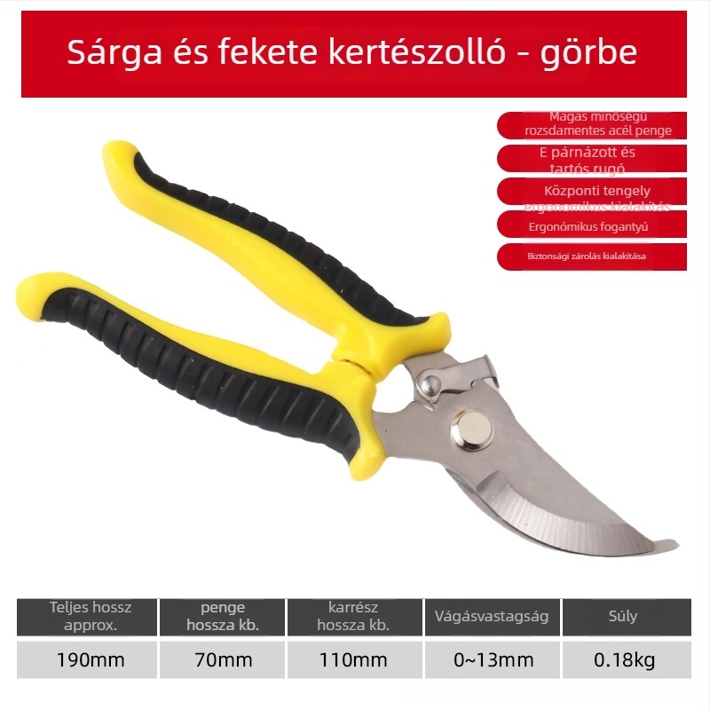 Ágvágó metszőolló, kertészeti olló ágakhoz, gyümölcsfákhoz és szőlőhöz (Márka: Más)