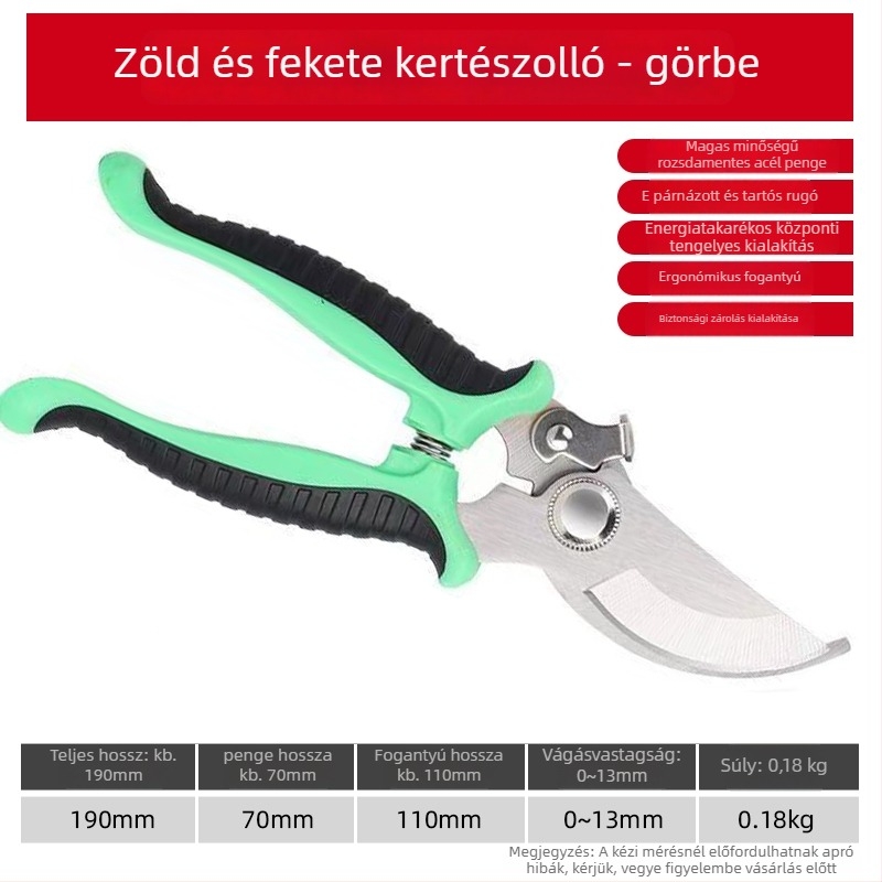 Ágvágó metszőolló, kertészeti olló ágakhoz, gyümölcsfákhoz és szőlőhöz (Márka: Más)