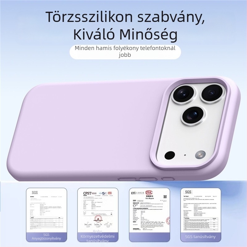 Folyékony szilikon mágneses telefontok iPhone 14 Pro Maxhoz – teljes körű védelmet nyújtó, vízálló, ütésálló, csúszásmentes