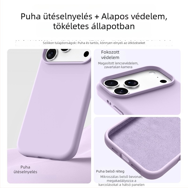 Folyékony szilikon mágneses telefontok iPhone 14 Pro Maxhoz – teljes körű védelmet nyújtó, vízálló, ütésálló, csúszásmentes