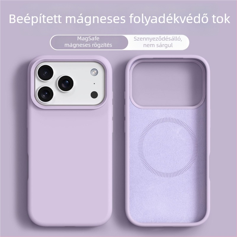 Folyékony szilikon mágneses telefontok iPhone 14 Pro Maxhoz – teljes körű védelmet nyújtó, vízálló, ütésálló, csúszásmentes