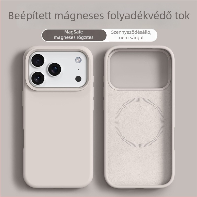 Folyékony szilikon mágneses telefontok iPhone 14 Pro Maxhoz – teljes körű védelmet nyújtó, vízálló, ütésálló, csúszásmentes