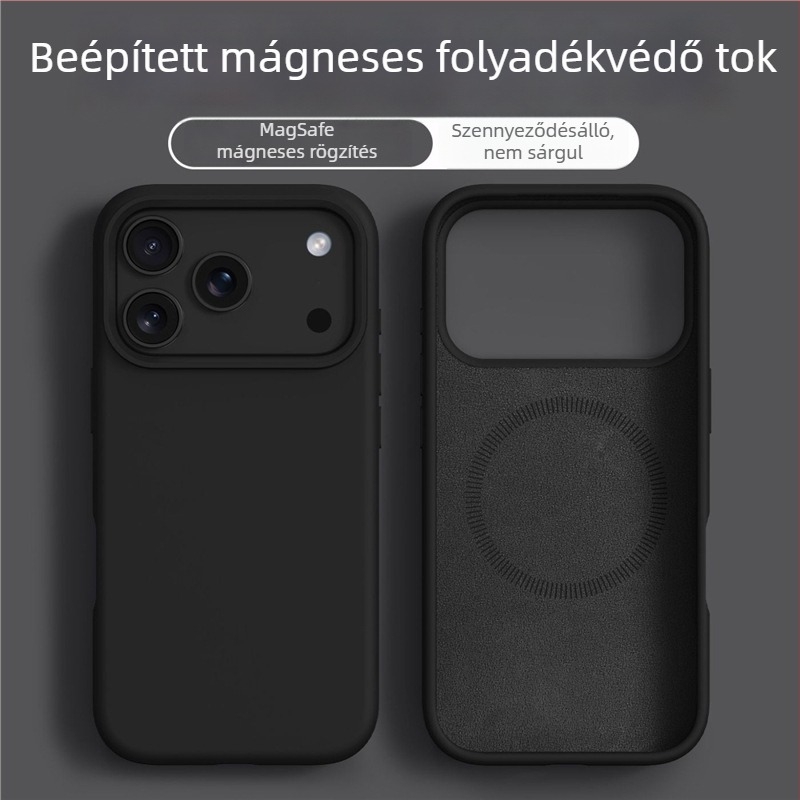 Folyékony szilikon mágneses telefontok iPhone 14 Pro Maxhoz – teljes körű védelmet nyújtó, vízálló, ütésálló, csúszásmentes