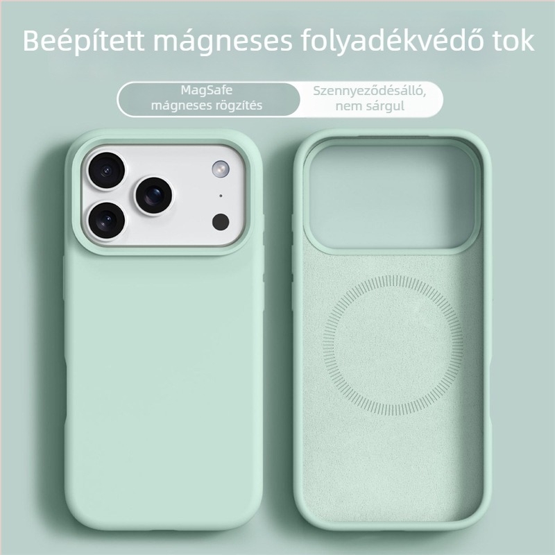 Folyékony szilikon mágneses telefontok iPhone 14 Pro Maxhoz – teljes körű védelmet nyújtó, vízálló, ütésálló, csúszásmentes