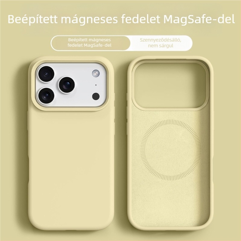 Folyékony szilikon mágneses telefontok iPhone 14 Pro Maxhoz – teljes körű védelmet nyújtó, vízálló, ütésálló, csúszásmentes