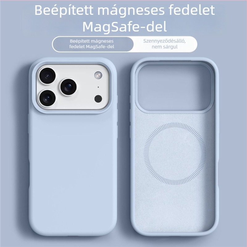 Folyékony szilikon mágneses telefontok iPhone 14 Pro Maxhoz – teljes körű védelmet nyújtó, vízálló, ütésálló, csúszásmentes