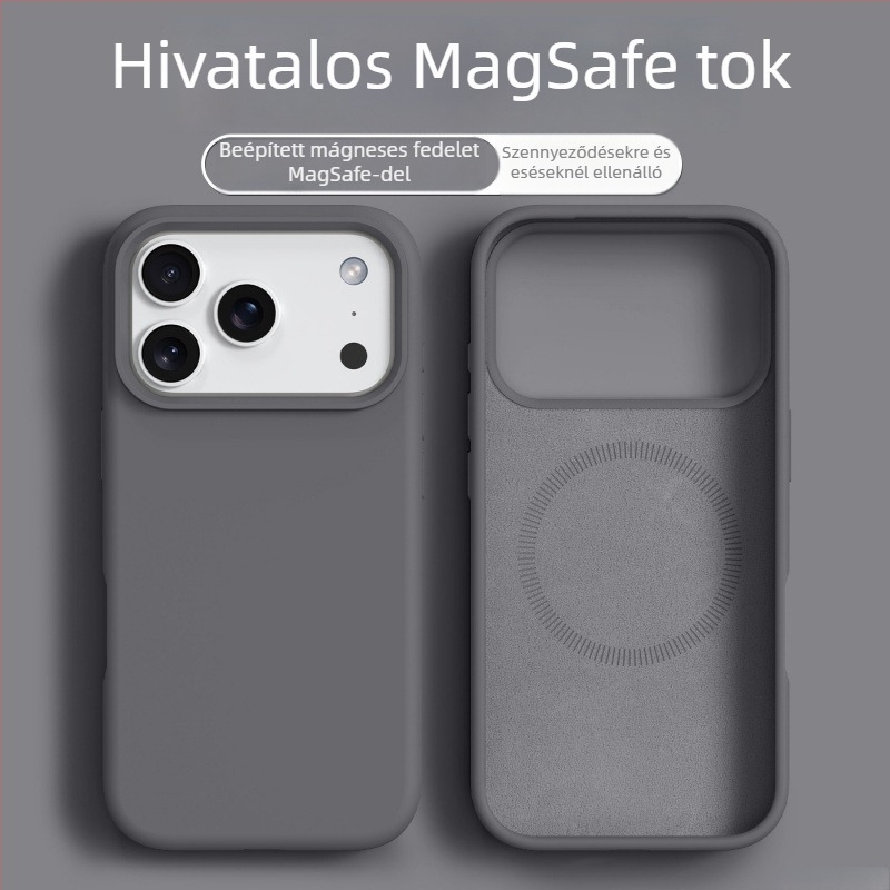 Folyékony szilikon mágneses telefontok iPhone 14 Pro Maxhoz – teljes körű védelmet nyújtó, vízálló, ütésálló, csúszásmentes