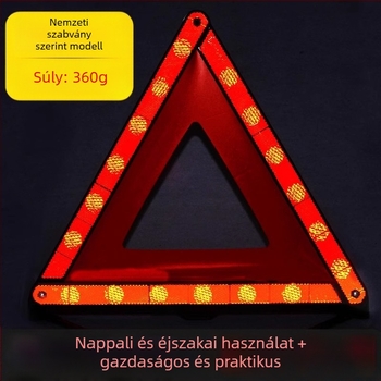 Háromlábú autófigyelmeztető jel, háromszög alakú, reflexiós PVC-ből készült, parkoláshoz