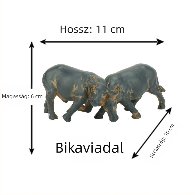 Mini tájkép bonsai dísz – pasztorális műgyanta kivitelezés, pásztor ül egy bivalyon, otthoni dekorációhoz