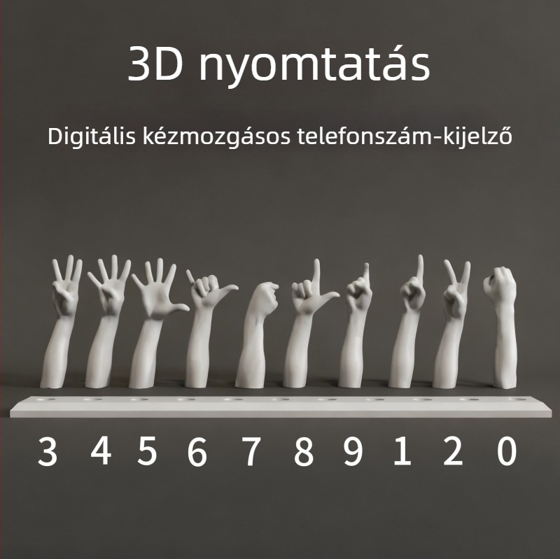 3D-nyomtatott ujjparkolási szám tábla, autó gesztusjel, modell 3D310, műanyag