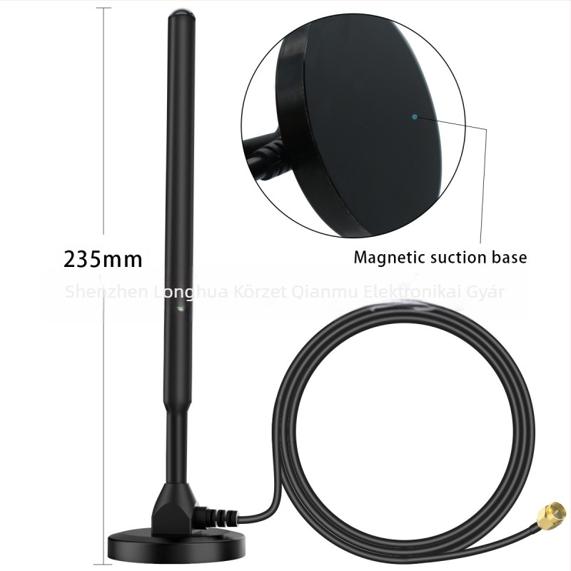 4G/5G antenna szívófejjel és rézrúddal, 433 MHz, teljes frekvenciaskála