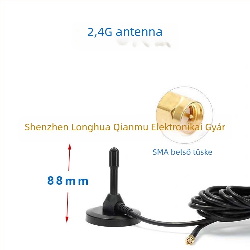 4G/5G antenna szívófejjel és rézrúddal, 433 MHz, teljes frekvenciaskála
