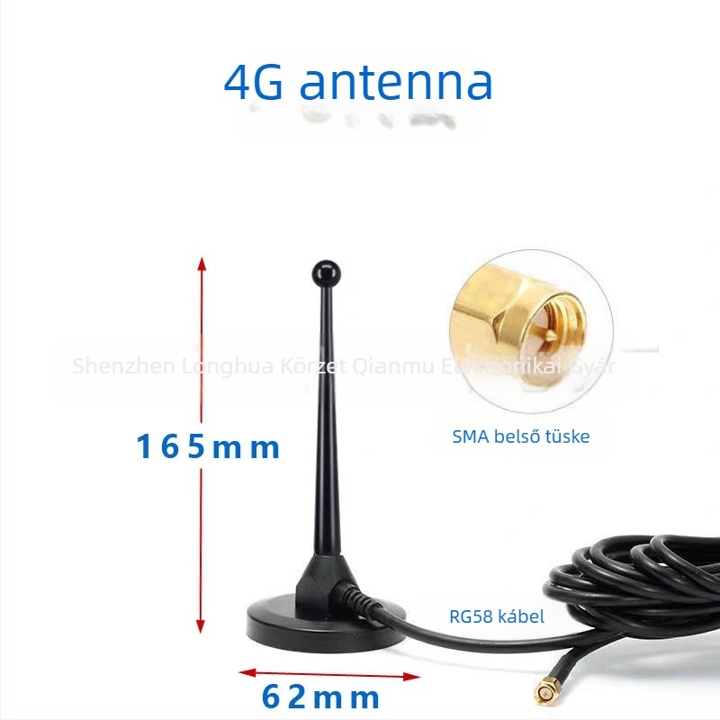 4G/5G antenna szívófejjel és rézrúddal, 433 MHz, teljes frekvenciaskála