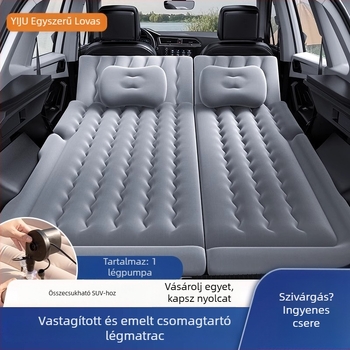Yishui autóba felfújható ágy SUV-hez és autóhoz — PVC flocking felület, automatikus felfújás, 3 kg, teherbírás 300 kg, universalus illeszkedés