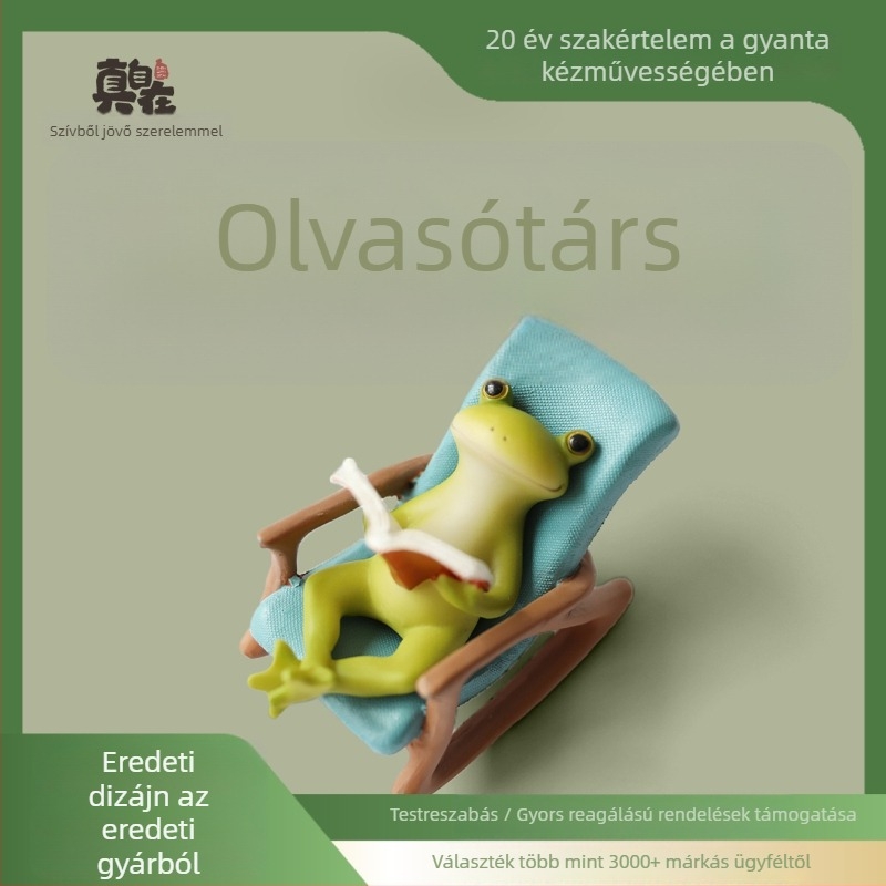 Béka ülő figura, gyantából készült asztali dekoráció, pasztorális stílus, márka Really Comfortable