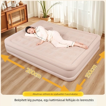 Kültéri automatikus felhúzható matrac egy- vagy kétszemélyes, összecsukható kemping matrac, felülete kompozit szövet