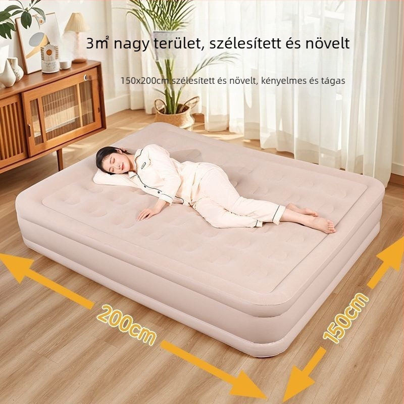 Kültéri automatikus felhúzható matrac egy- vagy kétszemélyes, összecsukható kemping matrac, felülete kompozit szövet