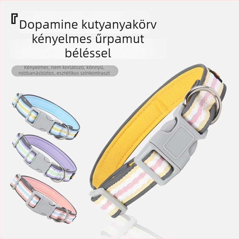 Dopamine kutyanyakörv kicsi- és közepes méretű kutyáknak — kényelmes, nem szorítja a nyakat, robbanásbiztos és vontatható