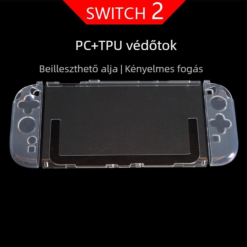 Nintendo Switch 2 védőtok PC+TPU, átlátszó, 35 g, Shenzhen eredetű, csomagolás: színes doboz