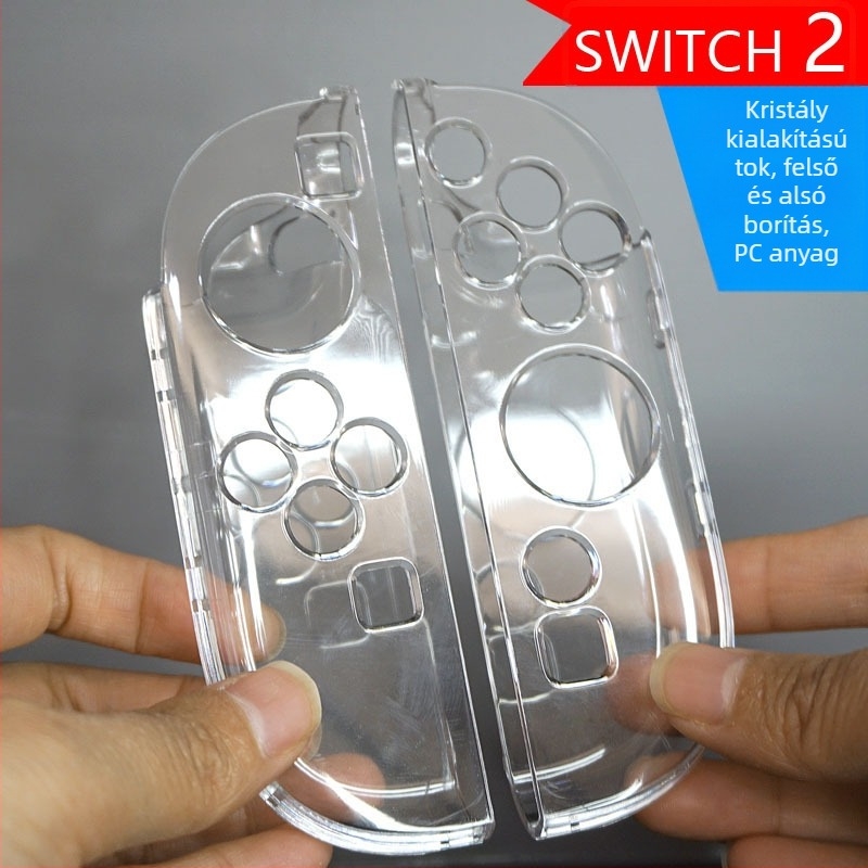 Nintendo Switch 2 védőtok PC+TPU, átlátszó, 35 g, Shenzhen eredetű, csomagolás: színes doboz