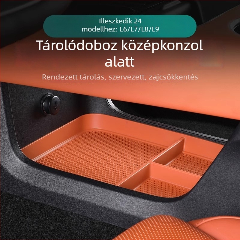 Szilikon középkonzol tárolómat Li Auto L6/L7/L8/L9-hez – alsó tárolórekesz, testreszabható, magánmárka elérhető
