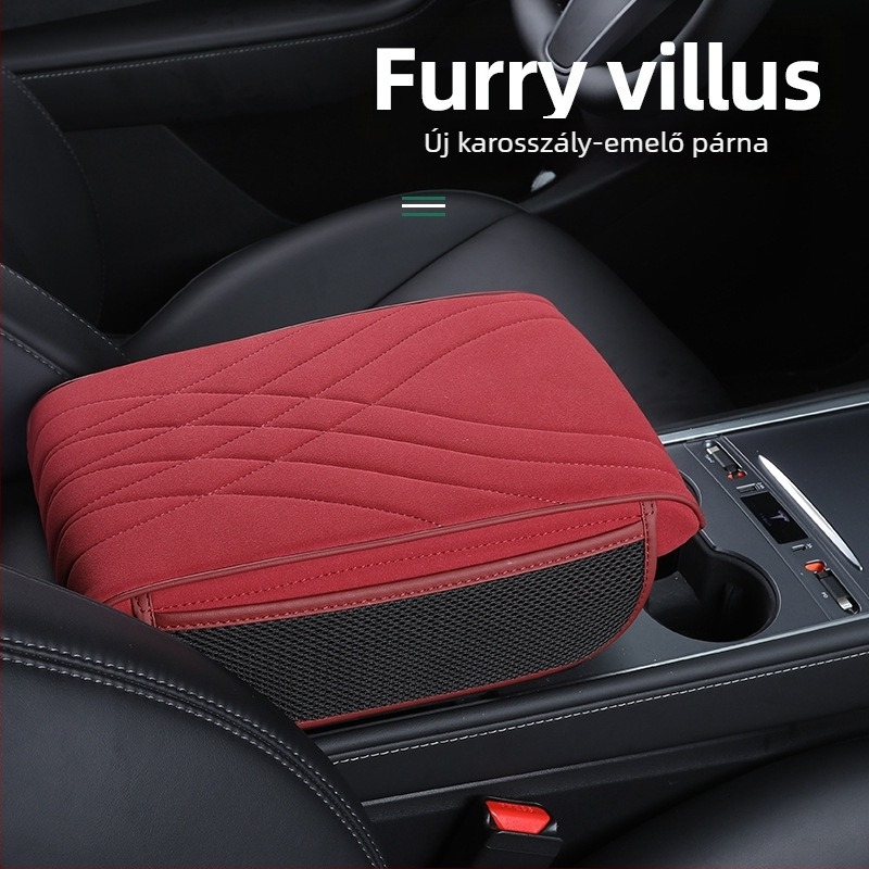 Autó középső kartámasz párna suede felülettel, univerzális kompatibilitás, márka Qianchuang, származás Guangzhou