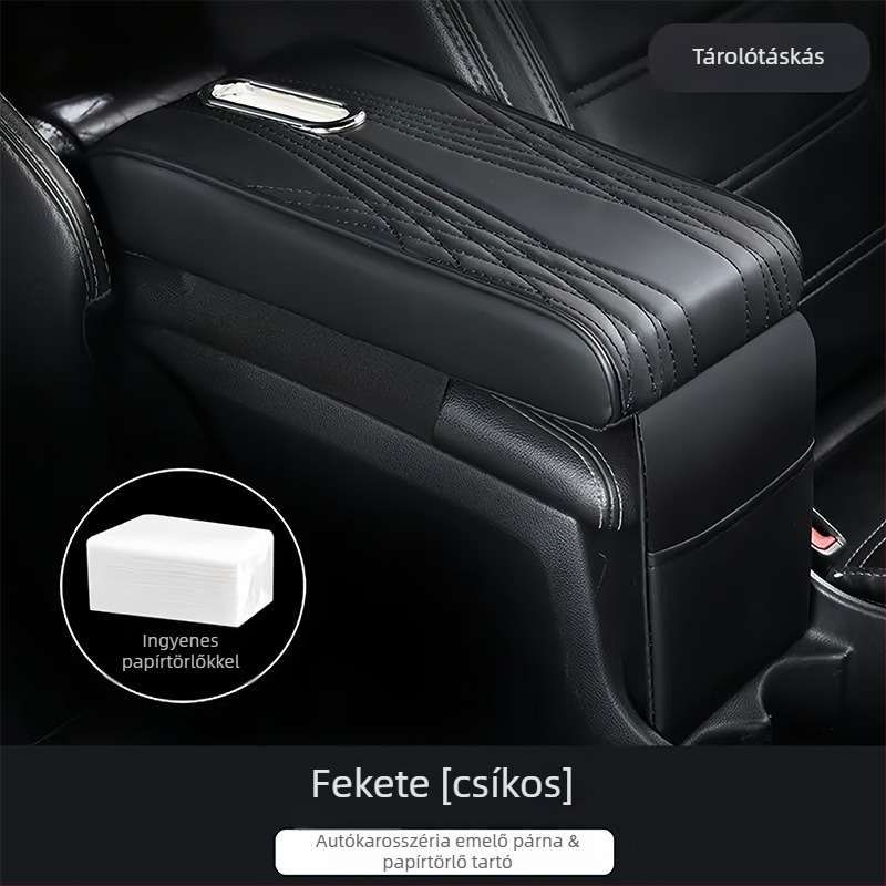 Bőr autókarosszék kartámasz párna zsebkendő tartóval, multifunkcionális, testreszabható — Xunliang Auto Supplies