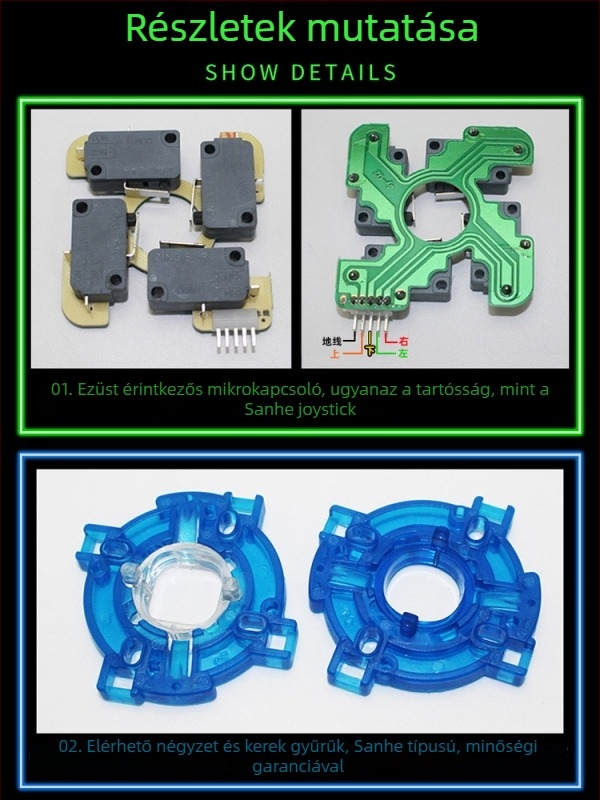 Arcade harci joystick JX-009; vasból készült; 1 játékos; arcade gépekhez; OEM testreszabás elérhető.