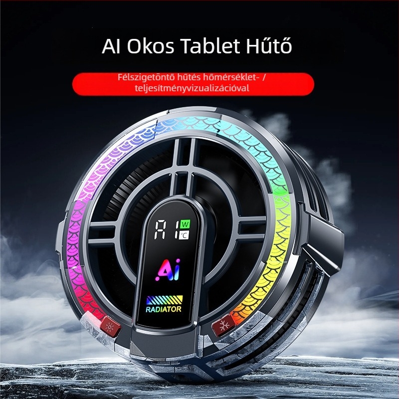 Tablettahűtő állvány TYPE-C interfésszel, szilárdtest hűtőanyag, ABS ház, vezetékes csatlakozás, kompatibilis tabletekkel/iPad-dal.